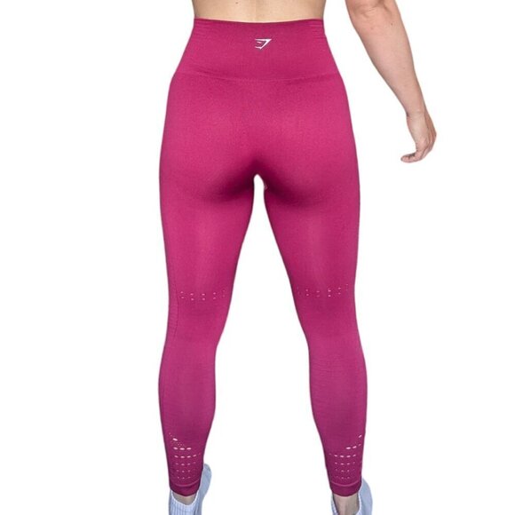 Gymshark Energy Seamless Magenta Leggings Women Size  Small - Picture 3 of 9